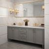 美式双盆浴室柜组合卫生间简约现代北欧卫浴柜橡木洗手洗漱台盆柜