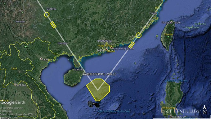示意图：解放军从浙江发射东风-21D导弹，从青海发射东风-26B导弹 图源：东方钟摆