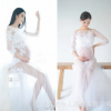 白色孕妇照写真主题摄影服装时尚新款妈咪照衣服影楼拍照孕妇服饰