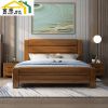 金丝胡桃木实木床现代简约床主卧新中式1.5高箱储物床双人床1.8米